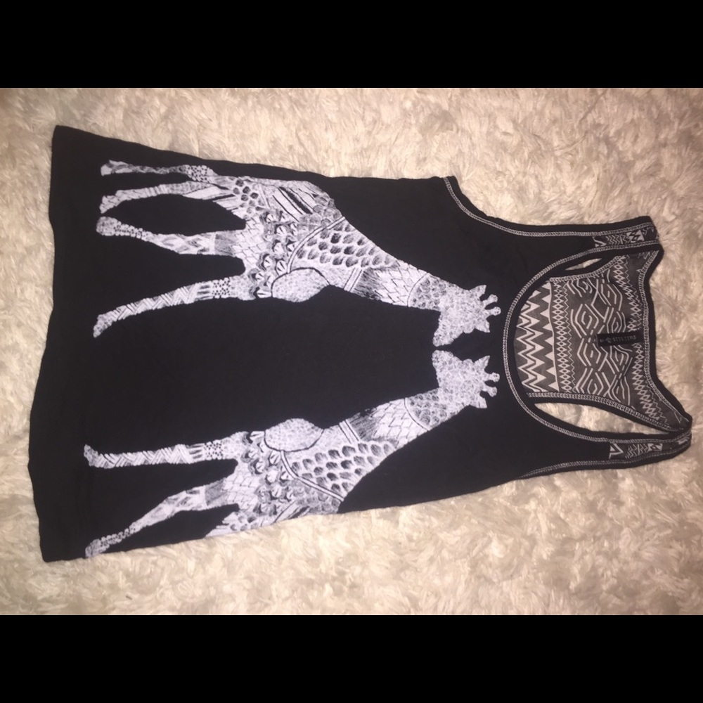 black/grey giraffe tank from tillys